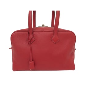 Hermes Victoria Ii 35 Handbag Rouge Garance Clemence Leather 2016