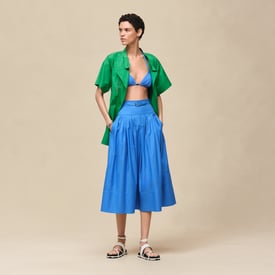 "Mosaique" pleated skirt with basque
