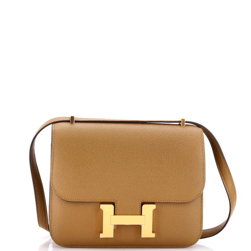 Hermes Bronze Dore Chèvre Mysore Mini Constance 18 Gold Hardware, 2024
