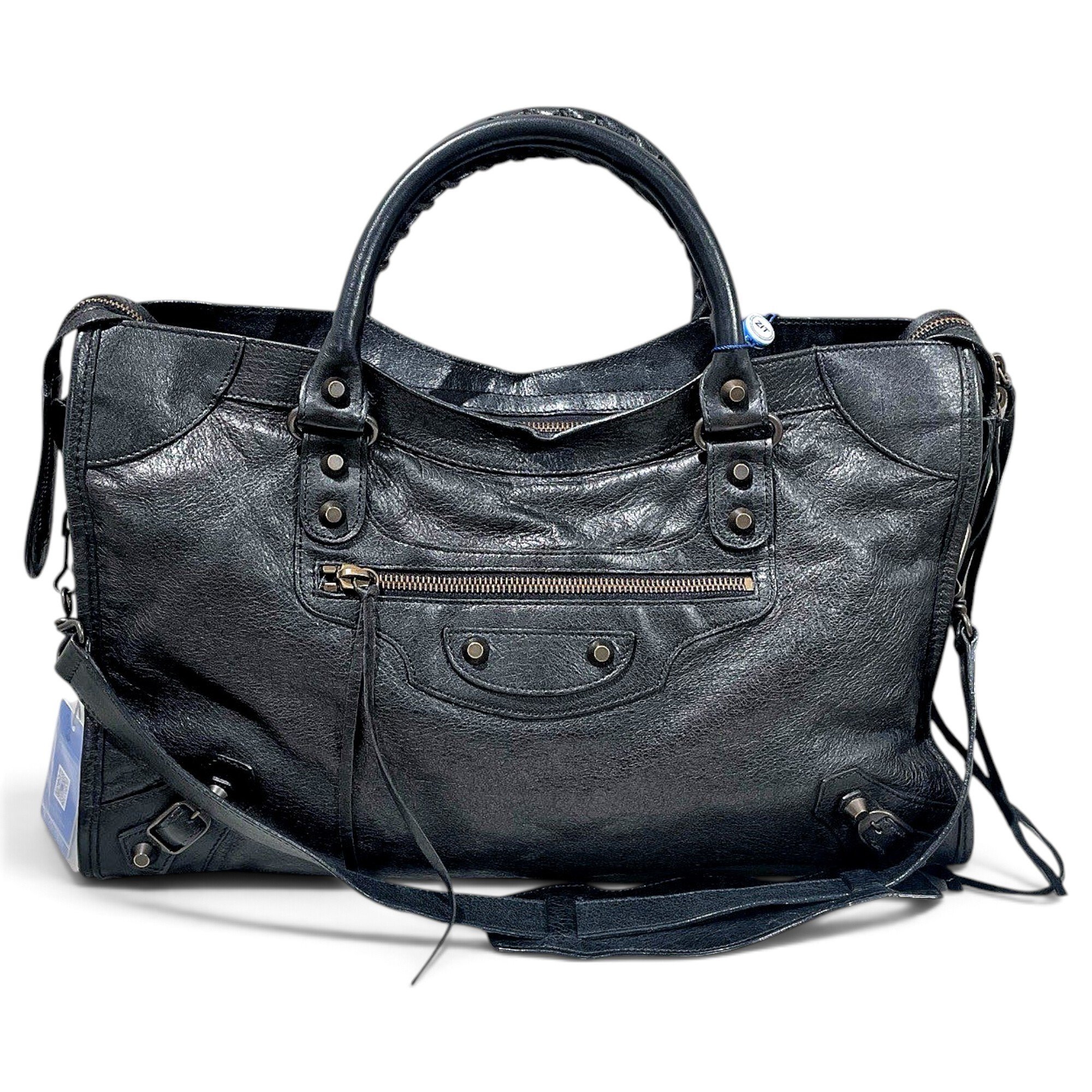City leather handbag