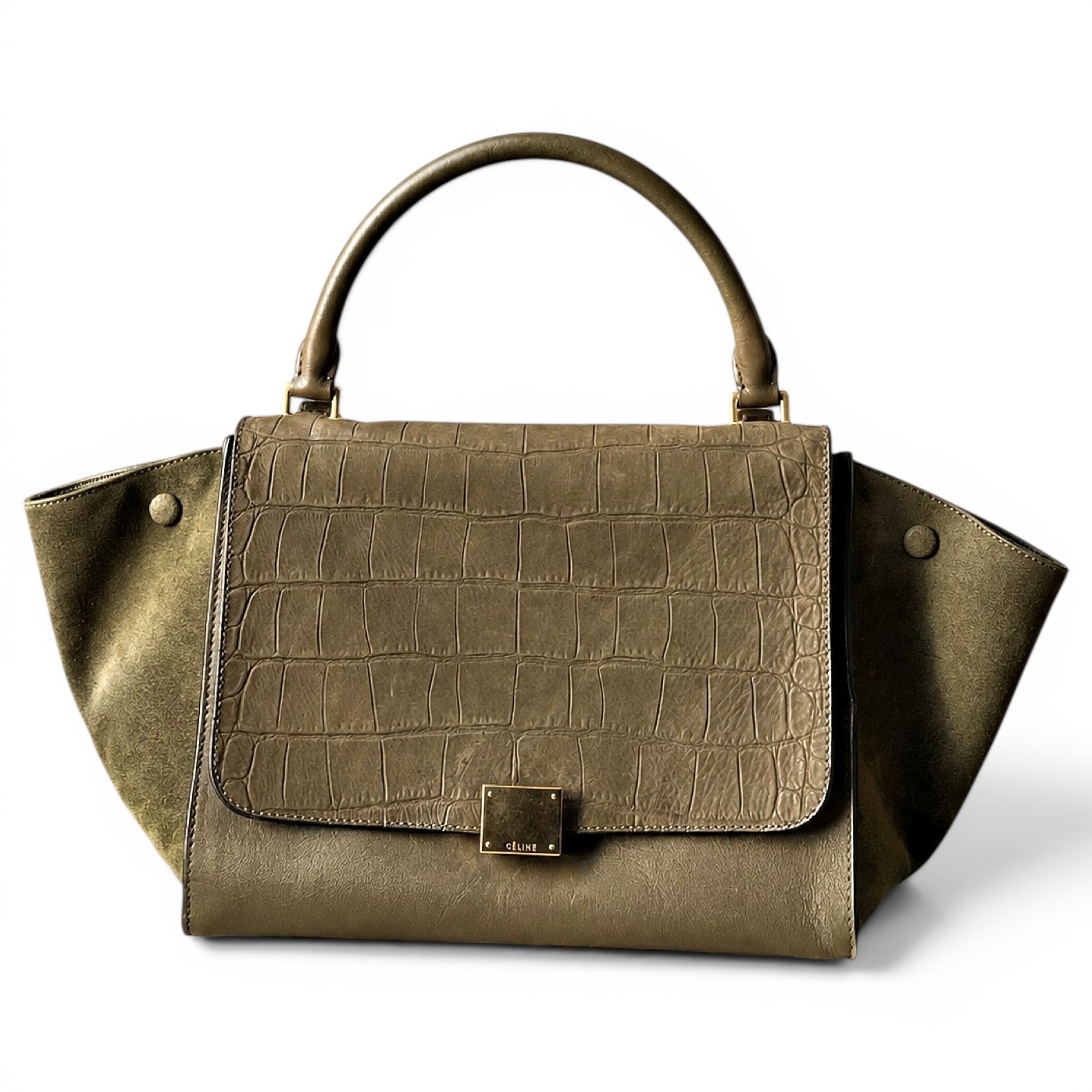 Trapèze leather handbag