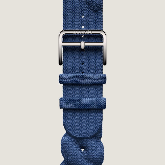 Navy Band Apple Watch Hermès Single Tour 46 MM Torsade