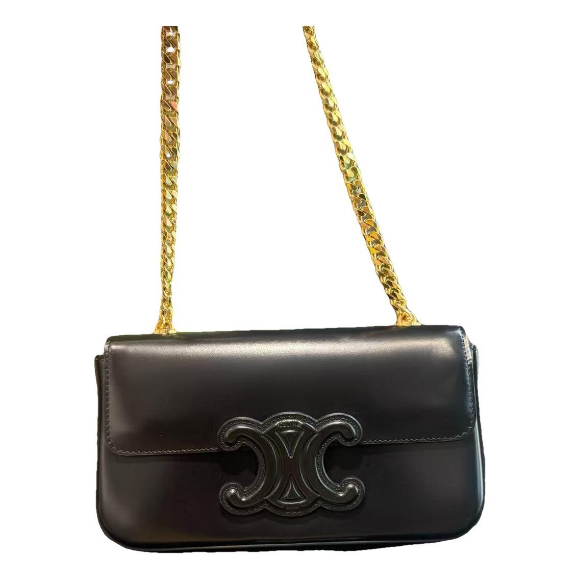 Triomphe chain leather handbag