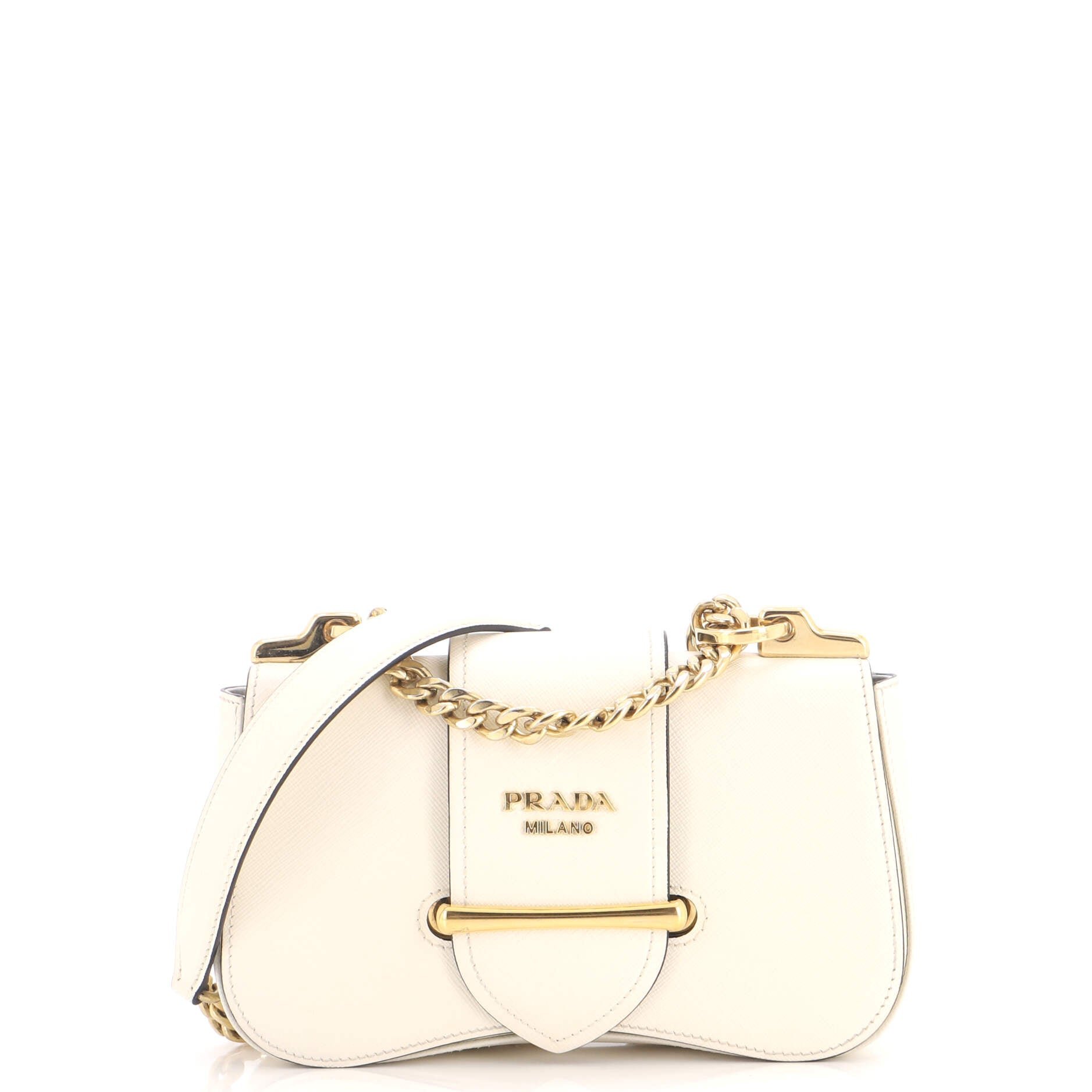 Sidonie Chain Shoulder Bag Saffiano Leather Medium