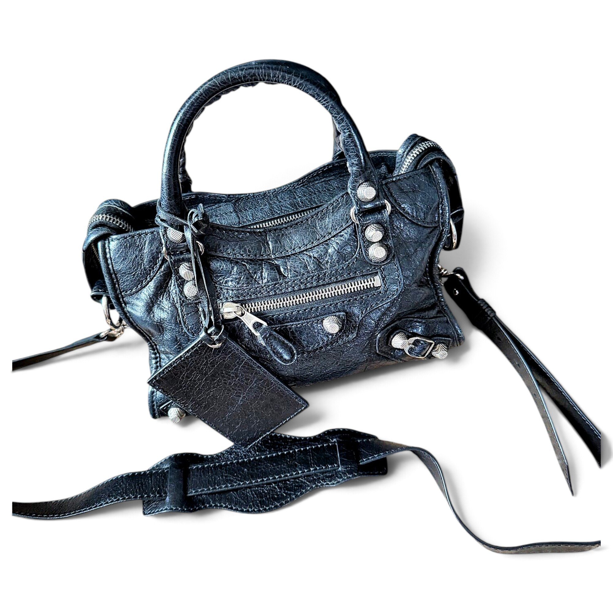 City leather handbag