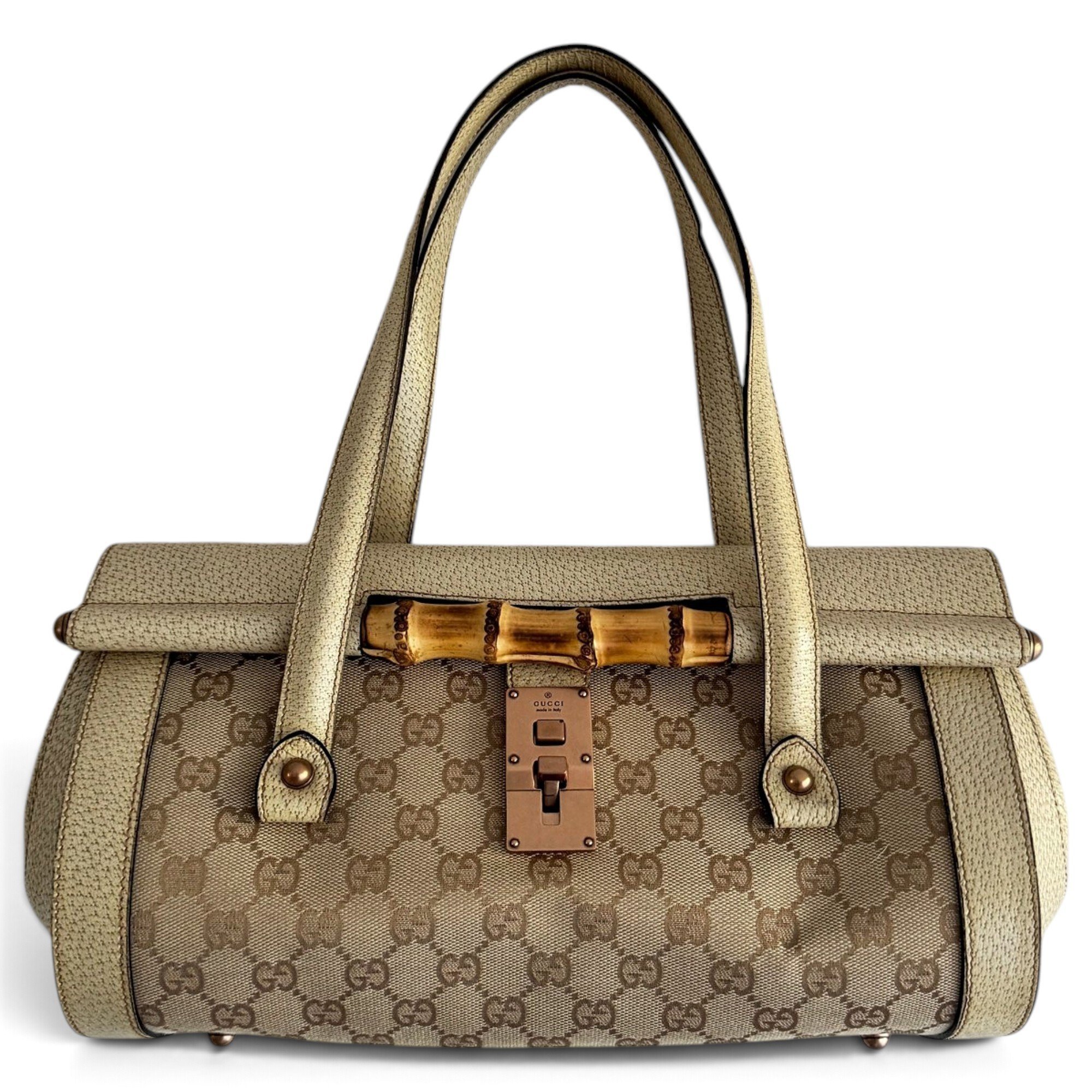 Bamboo leather handbag