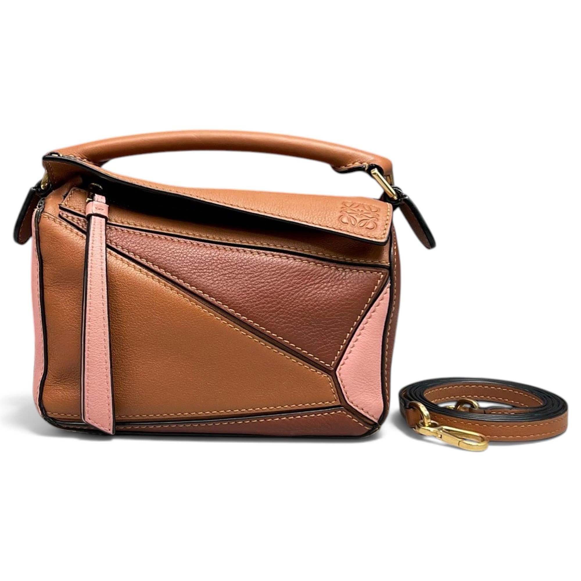 Puzzle leather handbag