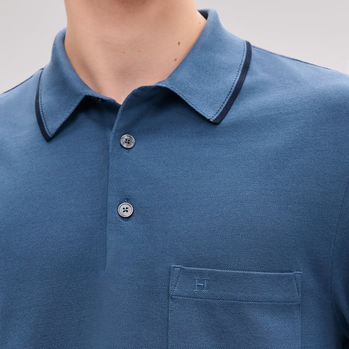 Bleu Turquin "Piqures Sellier" Polo Shirt