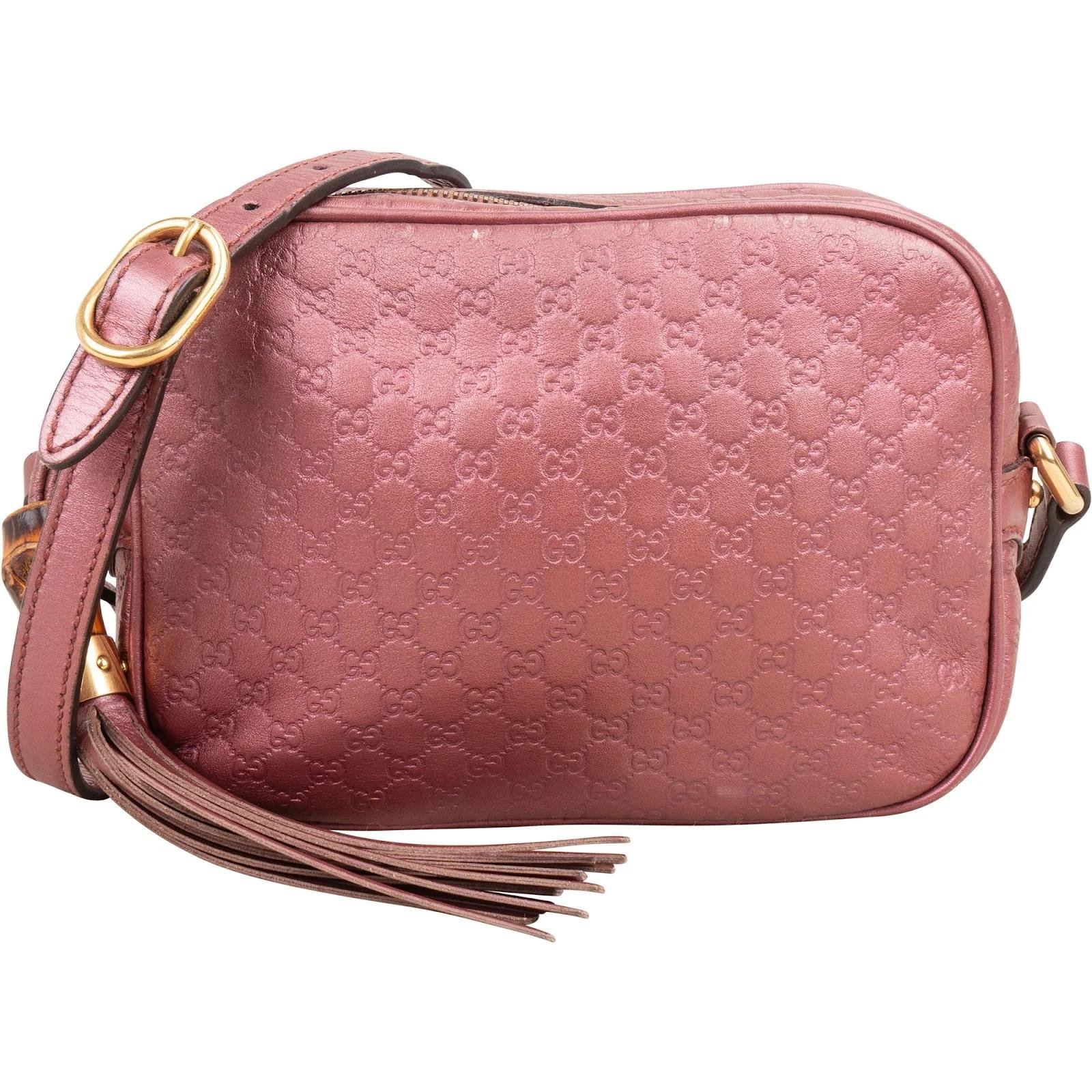 Bamboo leather crossbody bag