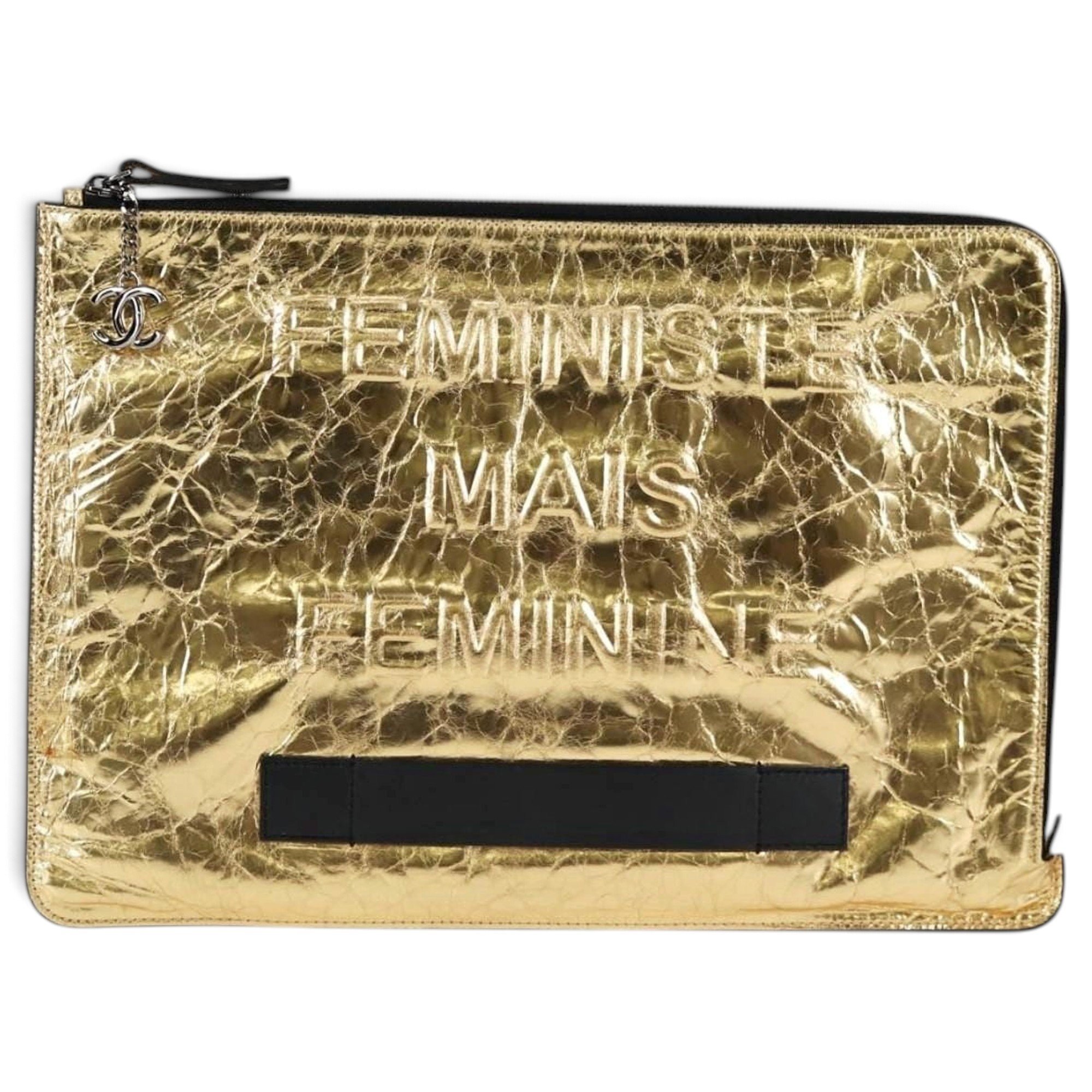 Leather clutch bag