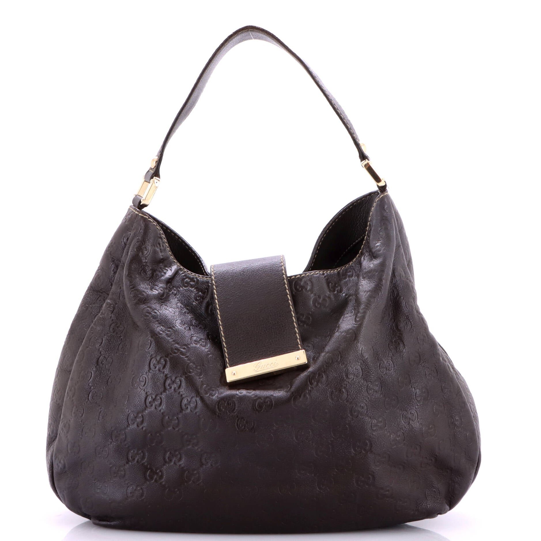 New Ladies Web Hobo Guccissima Leather Medium