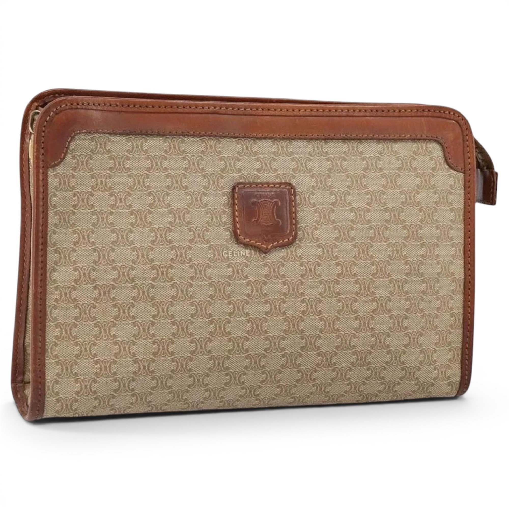 Leather clutch bag