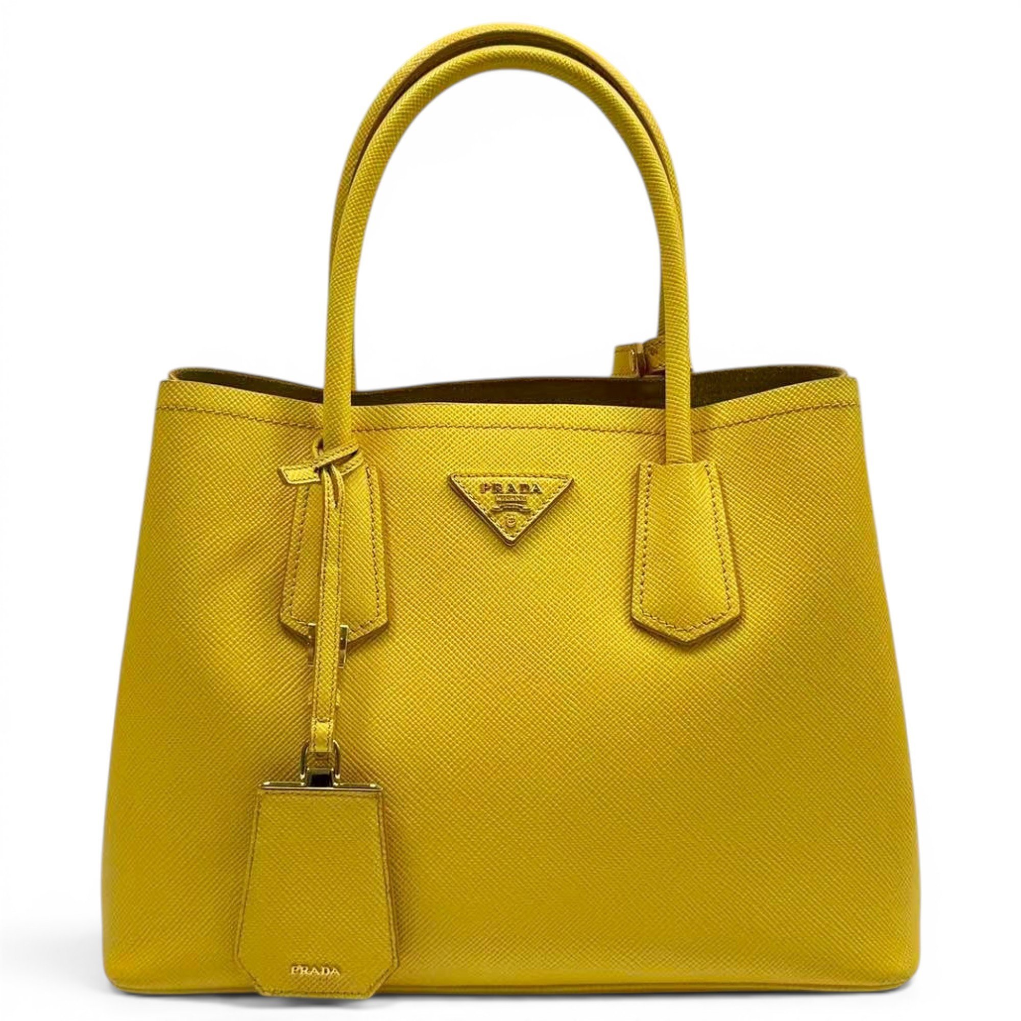 Double leather handbag