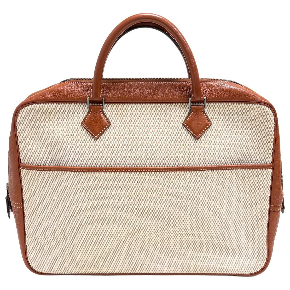 Hermes Plume Handbag Beige Buffalo Leather 2003