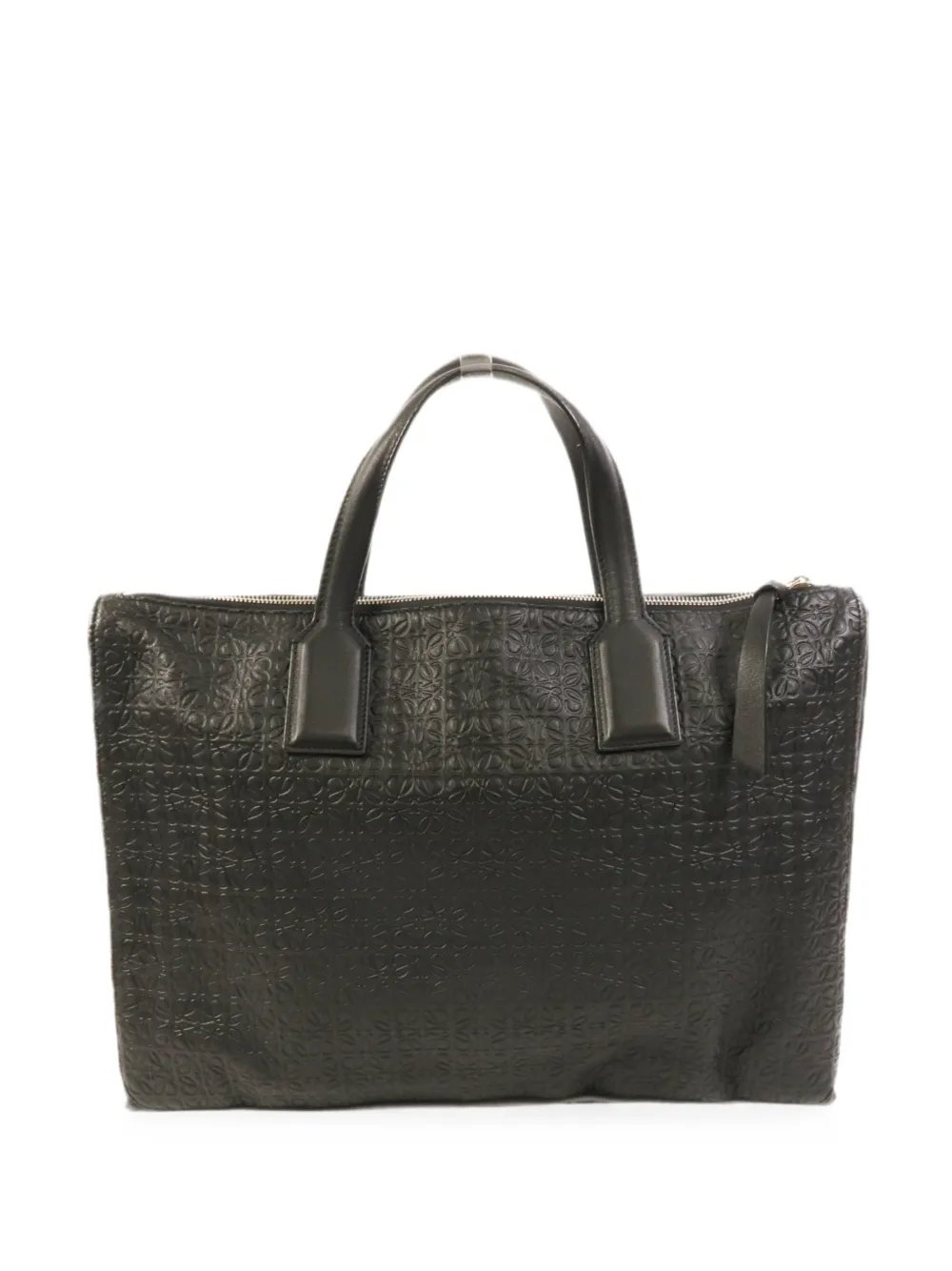 Anagram embossed caflskin tote bag