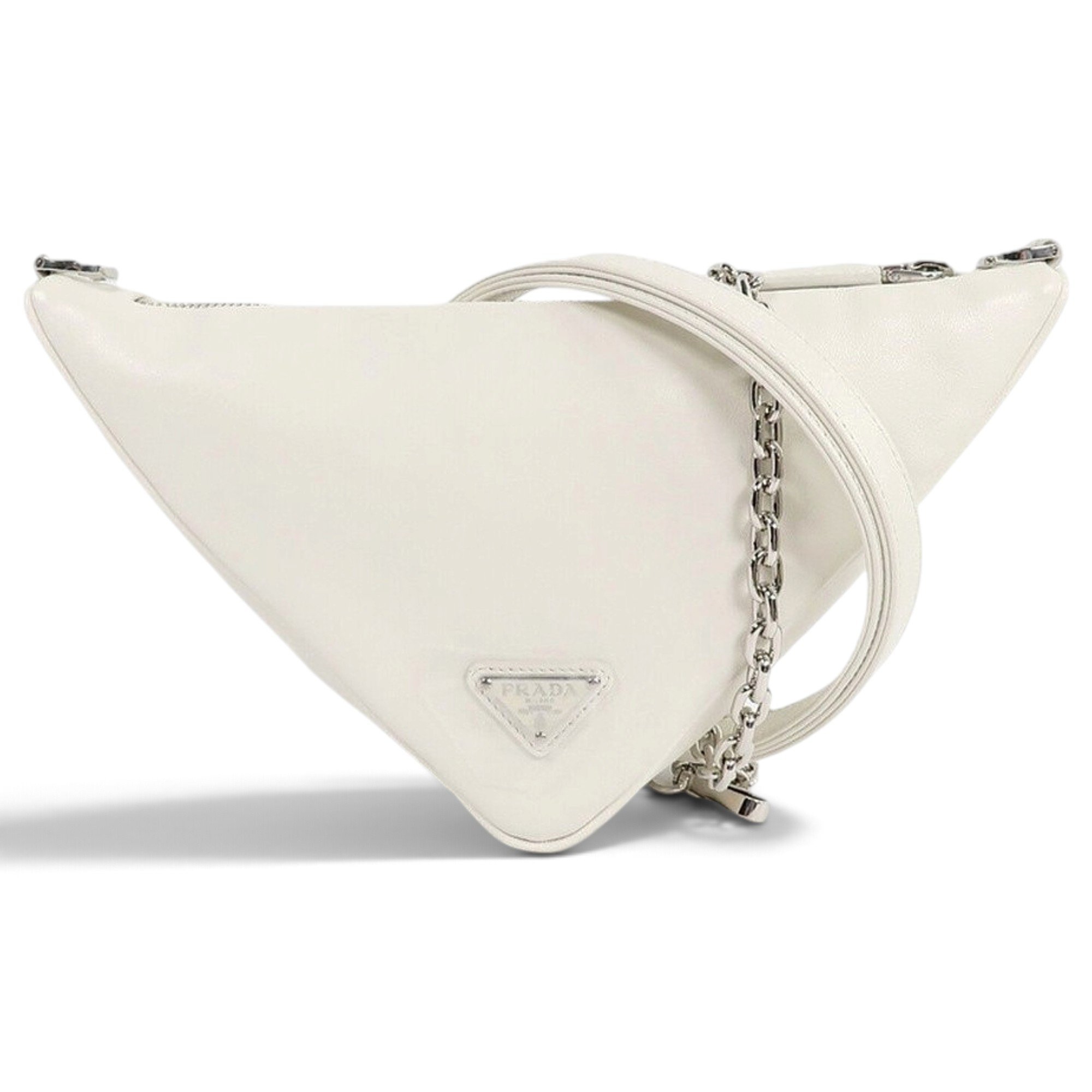 Triangle leather crossbody bag