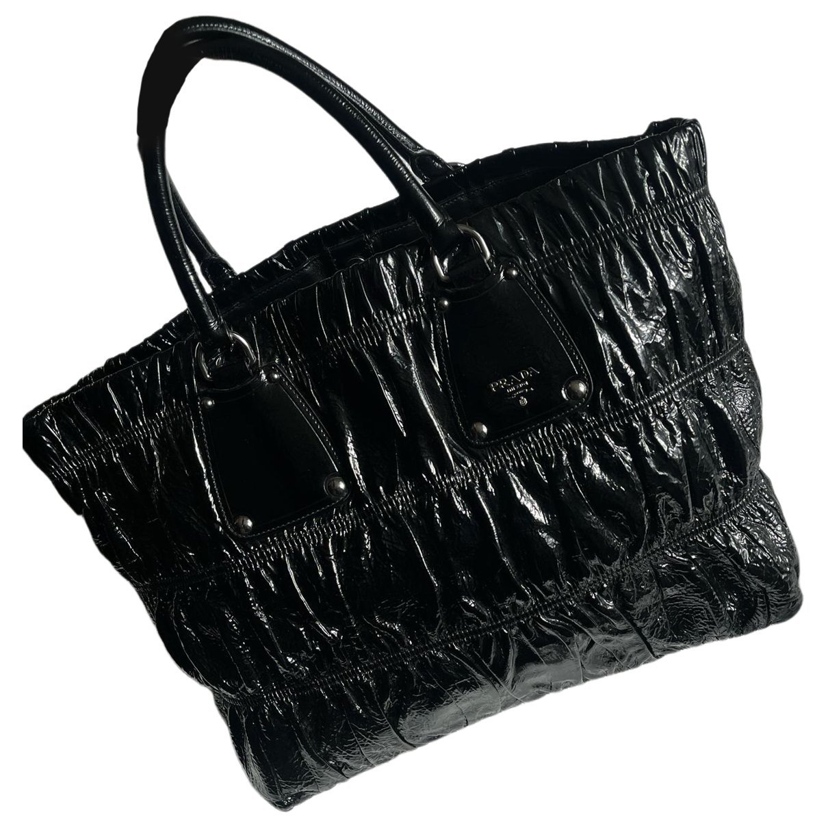 Patent leather handbag