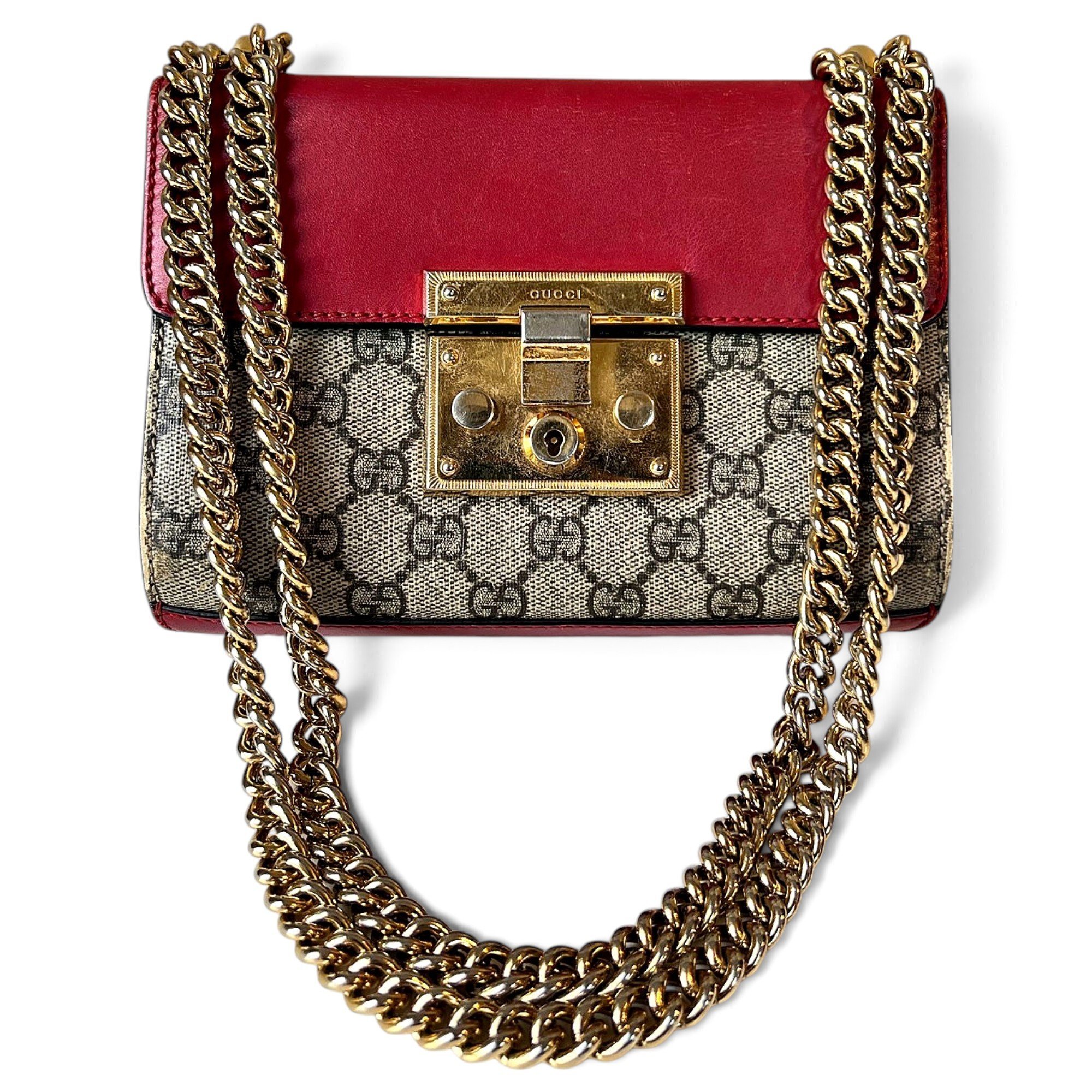 Padlock leather handbag