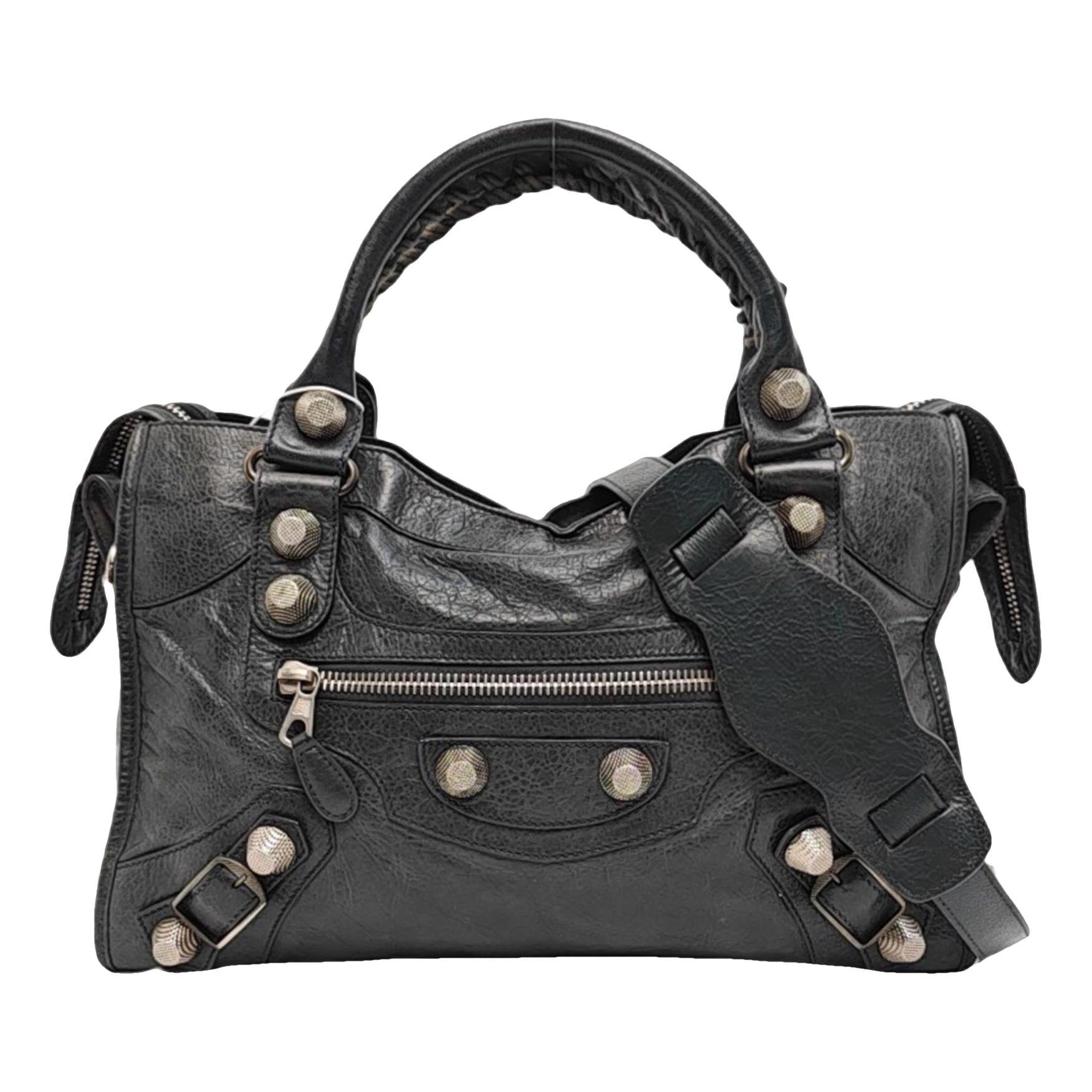 City leather handbag