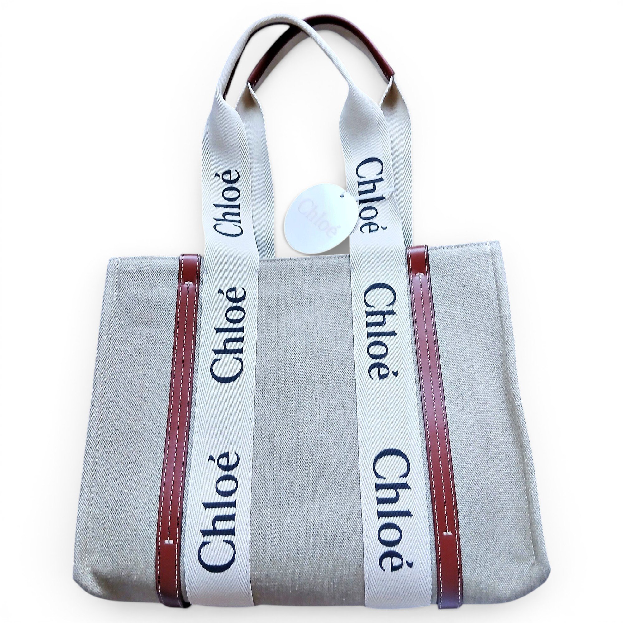 Woody linen tote