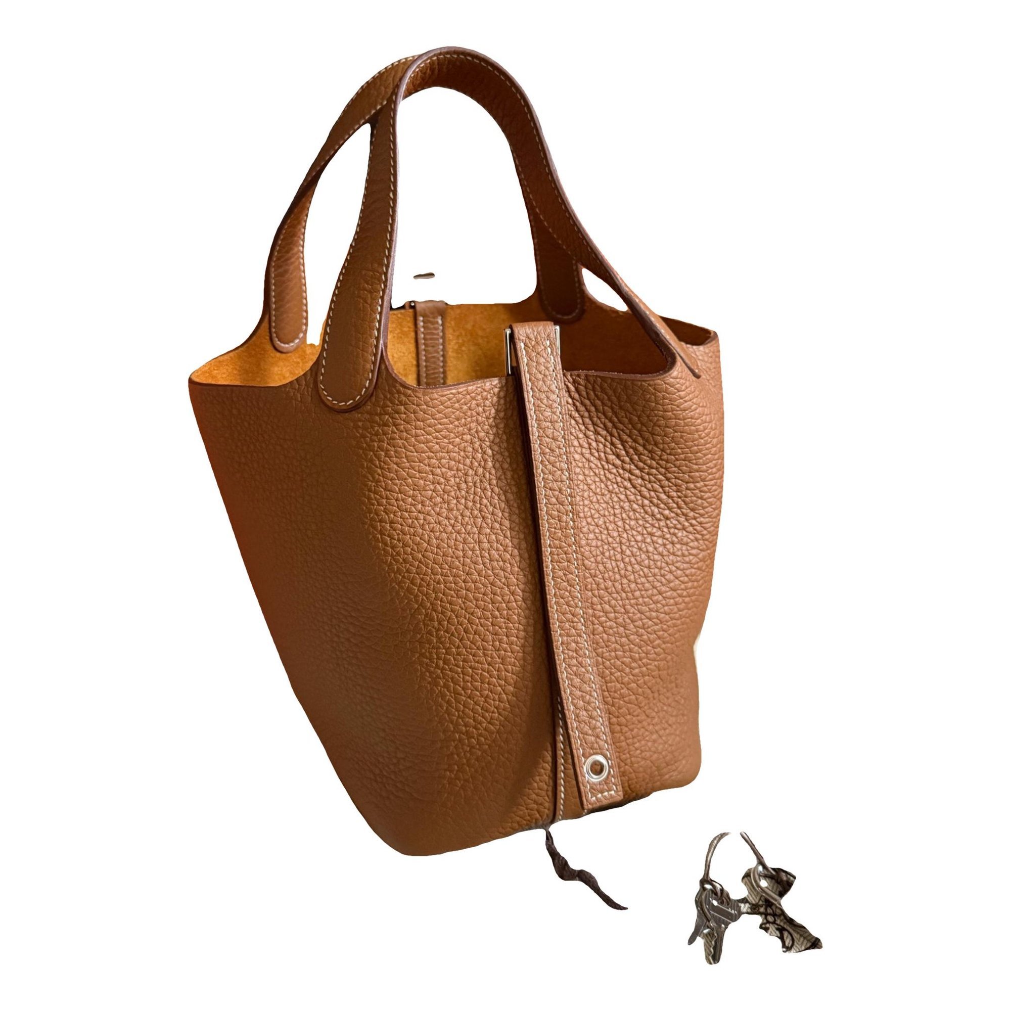 Picotin leather tote