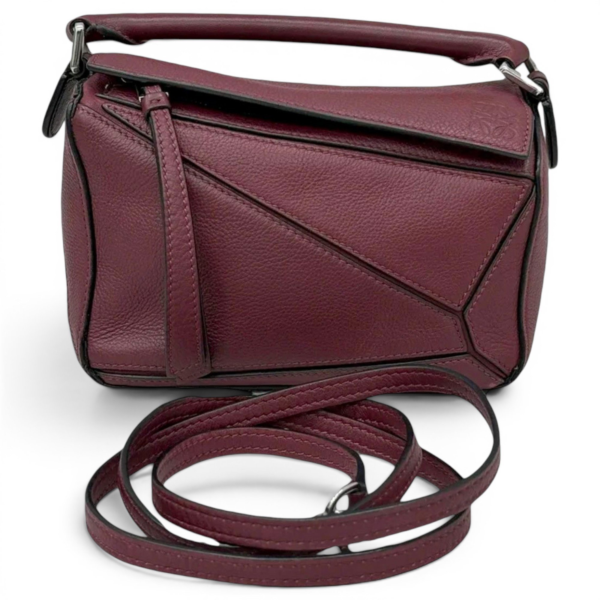 Puzzle leather handbag