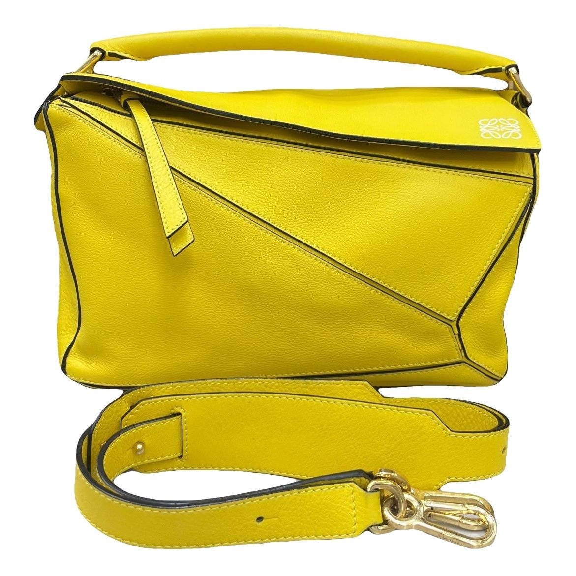 Puzzle leather handbag