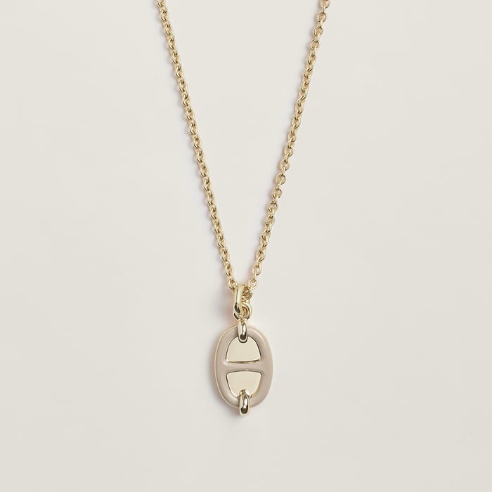 Marron Glacé Mini Maillon Pendant, Small Model