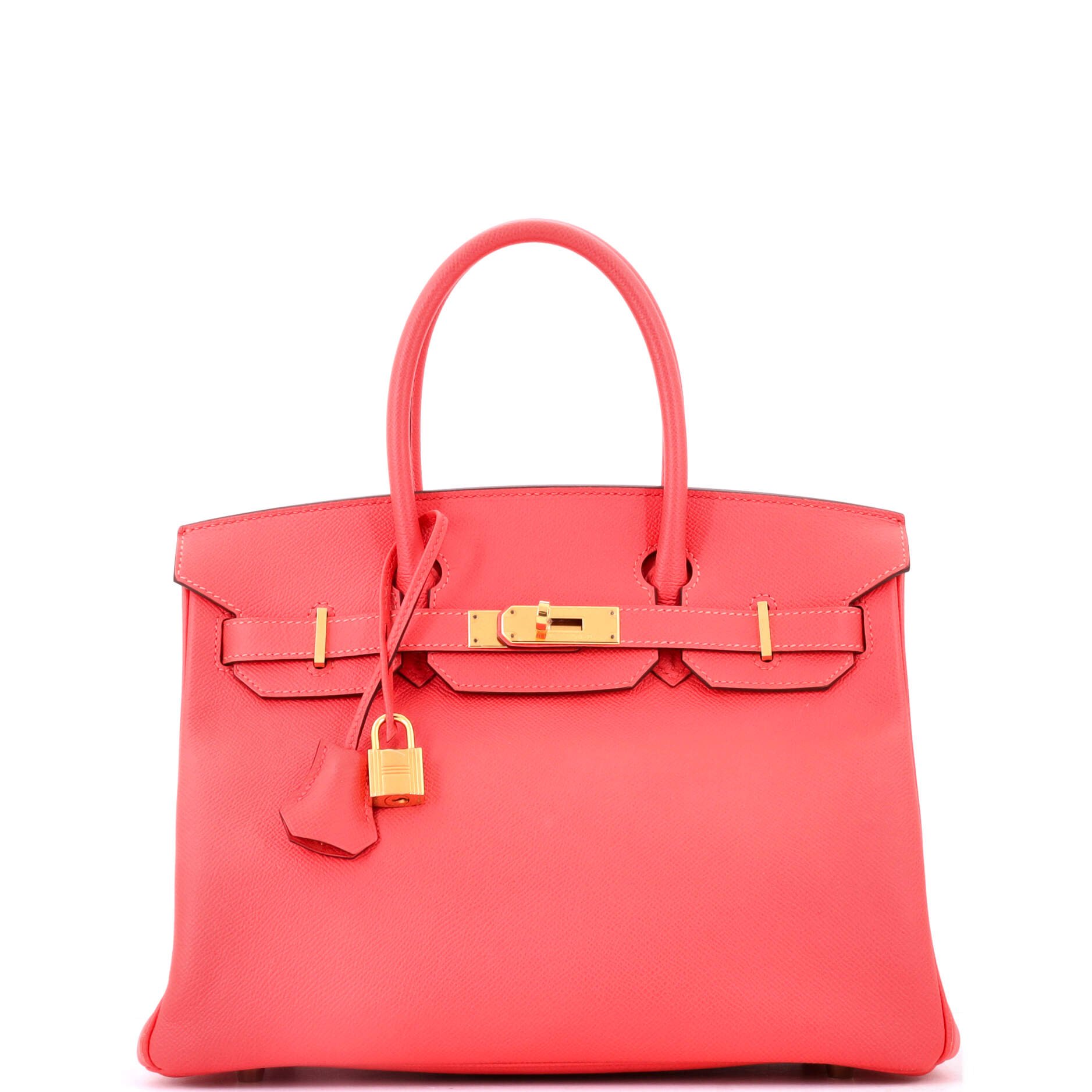 Birkin Handbag Rouge Pivoine Epsom with Gold Hardware 30