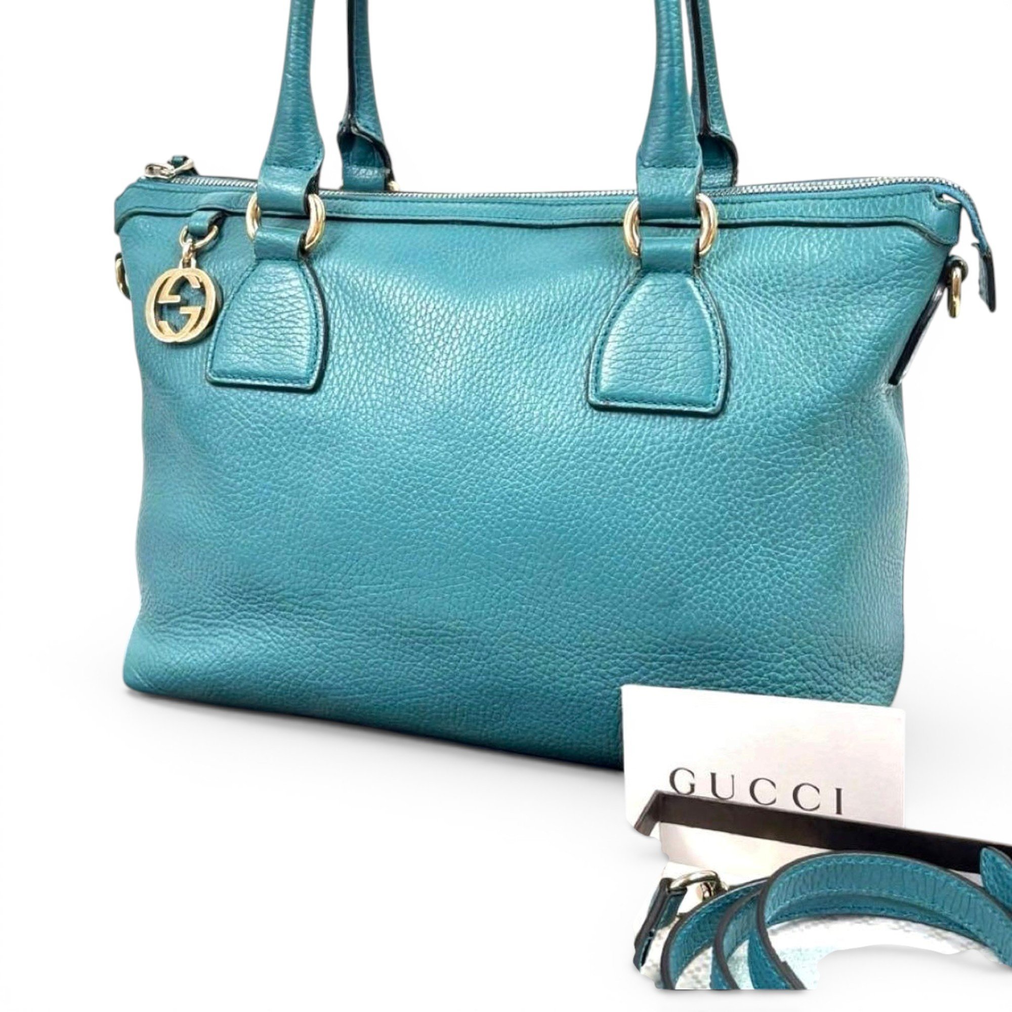 Interlocking leather handbag