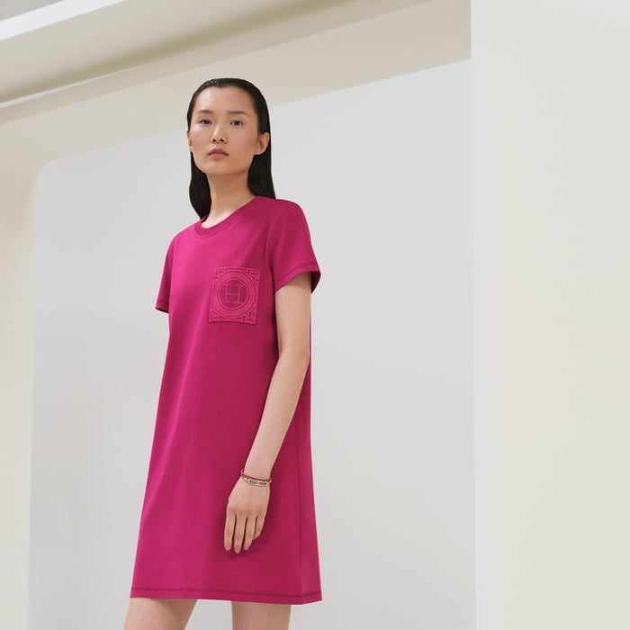 Embroidered pocket dress