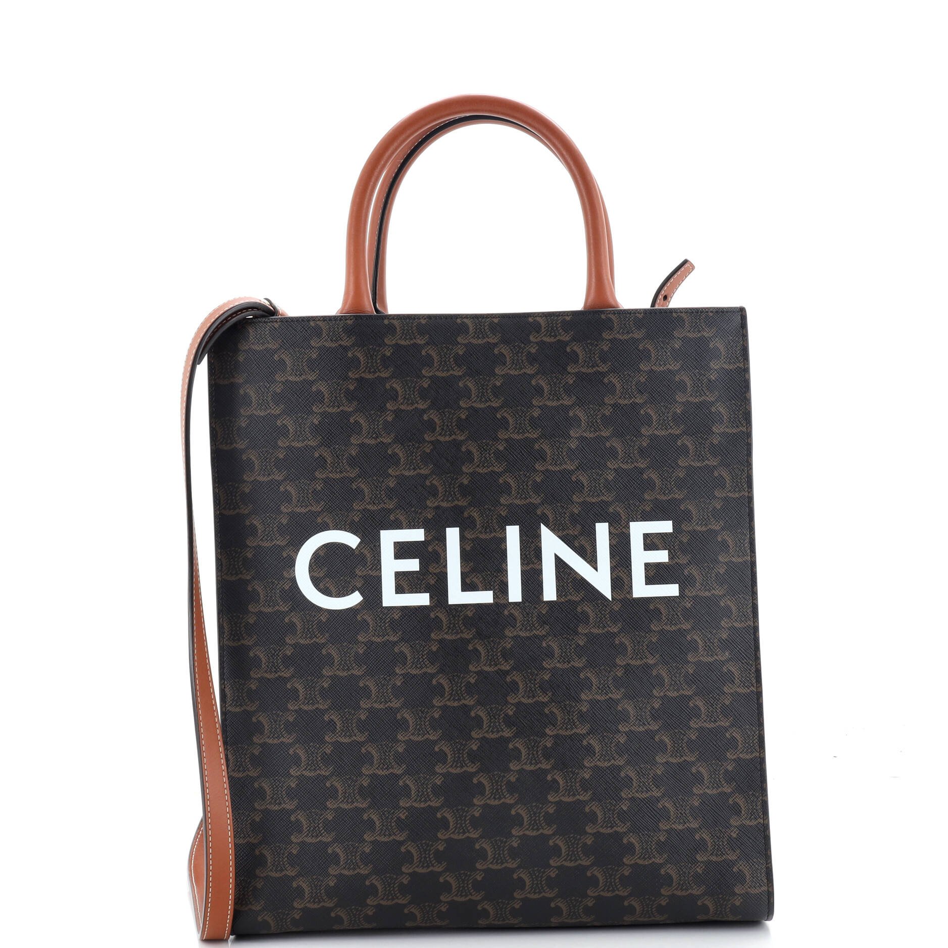 Vertical Cabas Tote Triomphe Coated Canvas Small