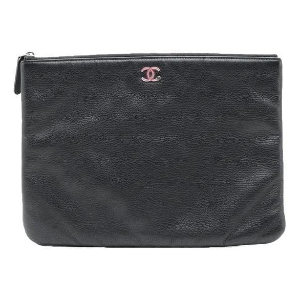 Leather clutch bag
