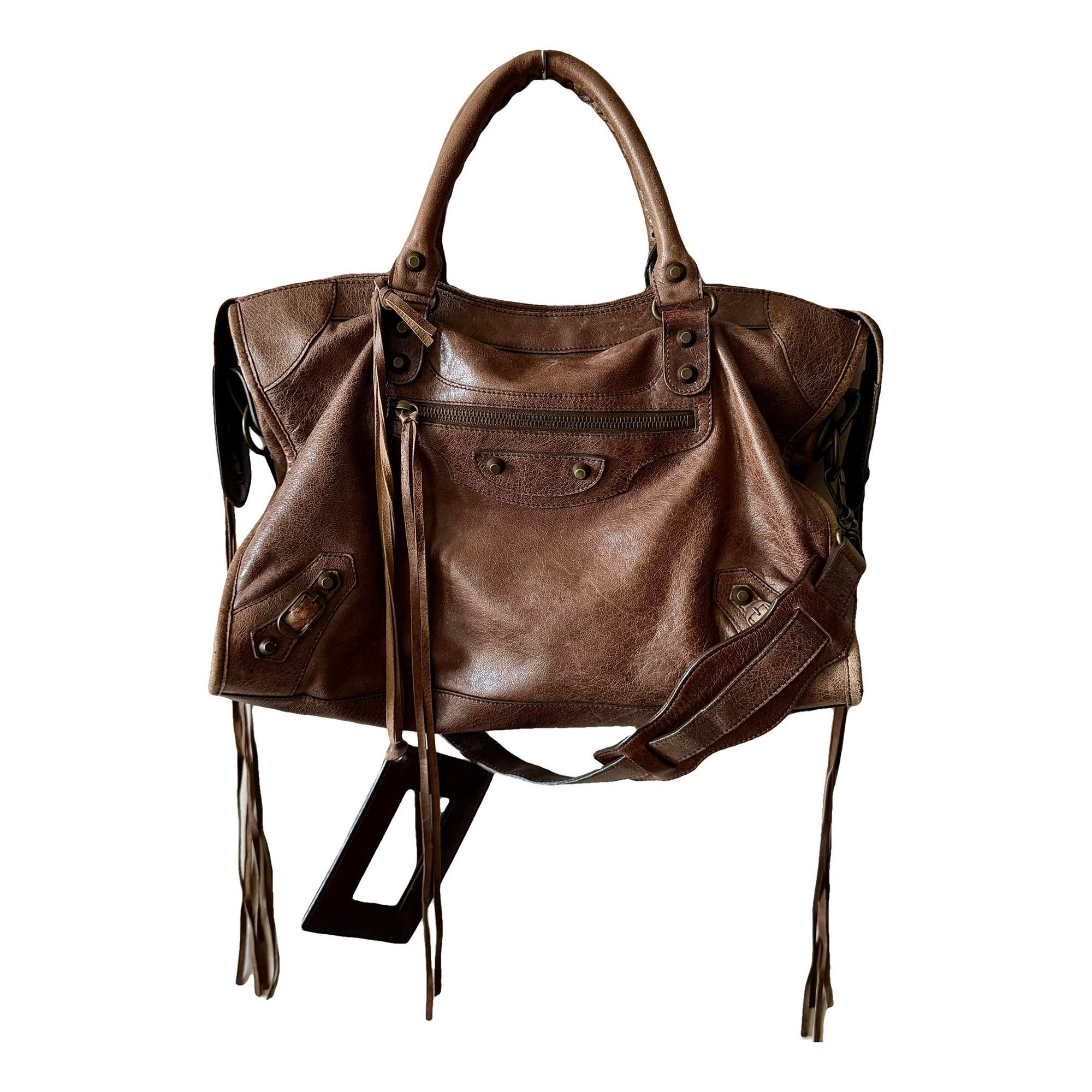 City leather handbag