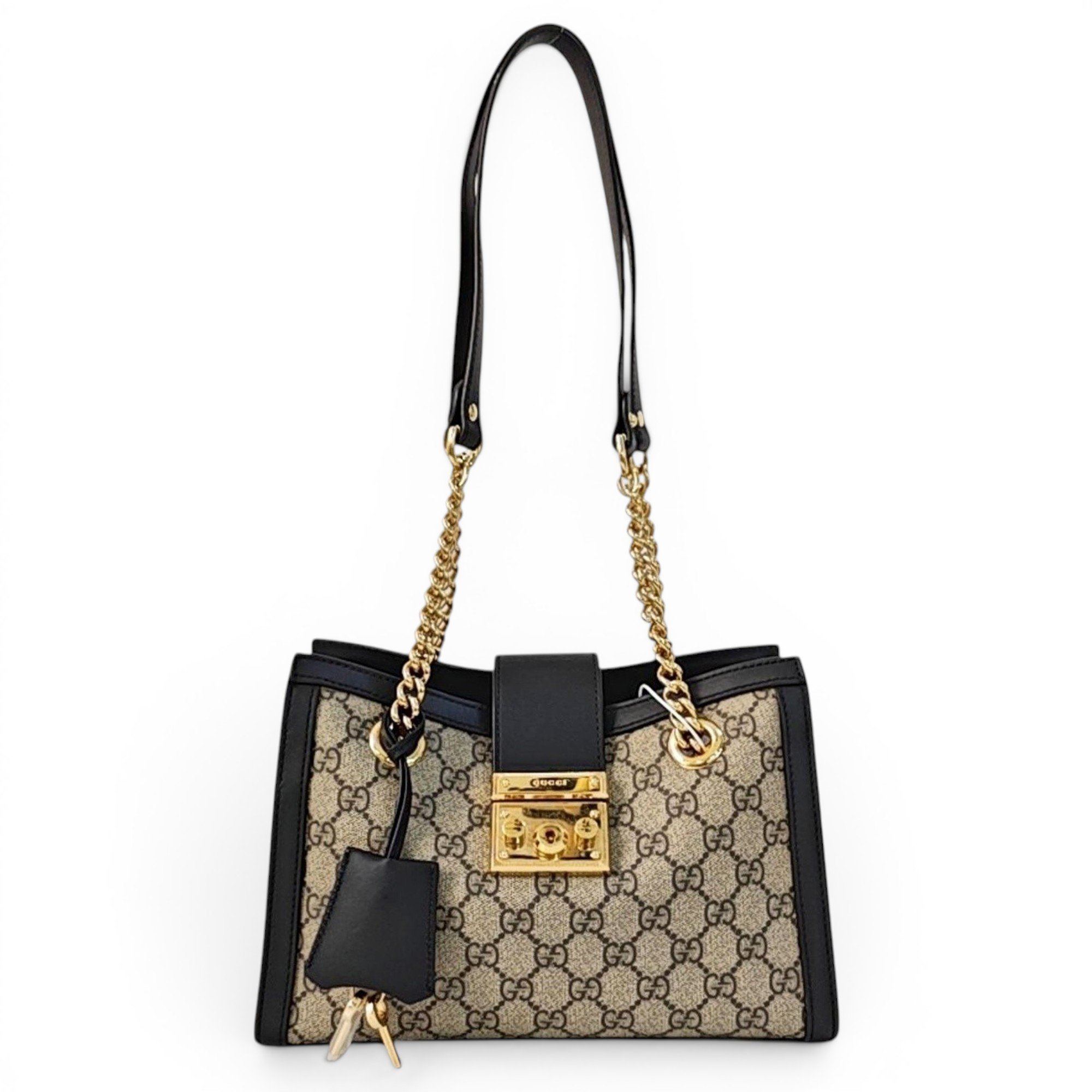 Padlock leather handbag