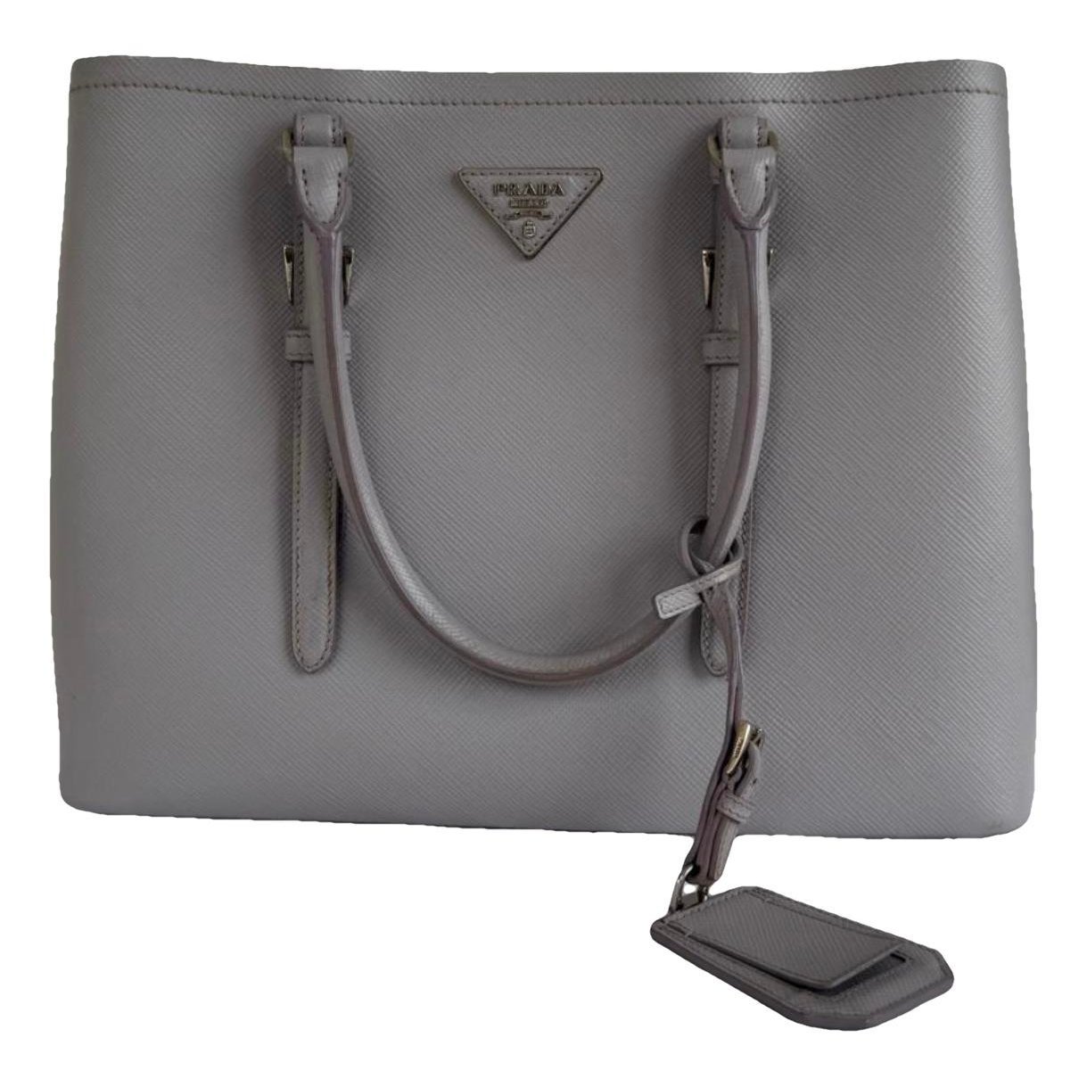 Double leather handbag