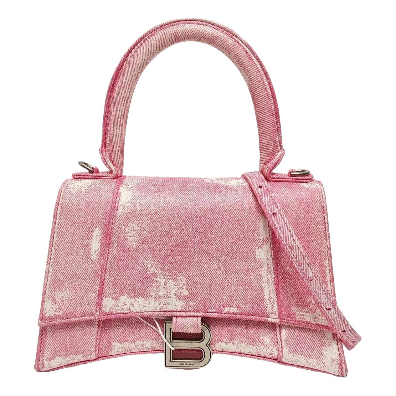 Hourglass leather handbag