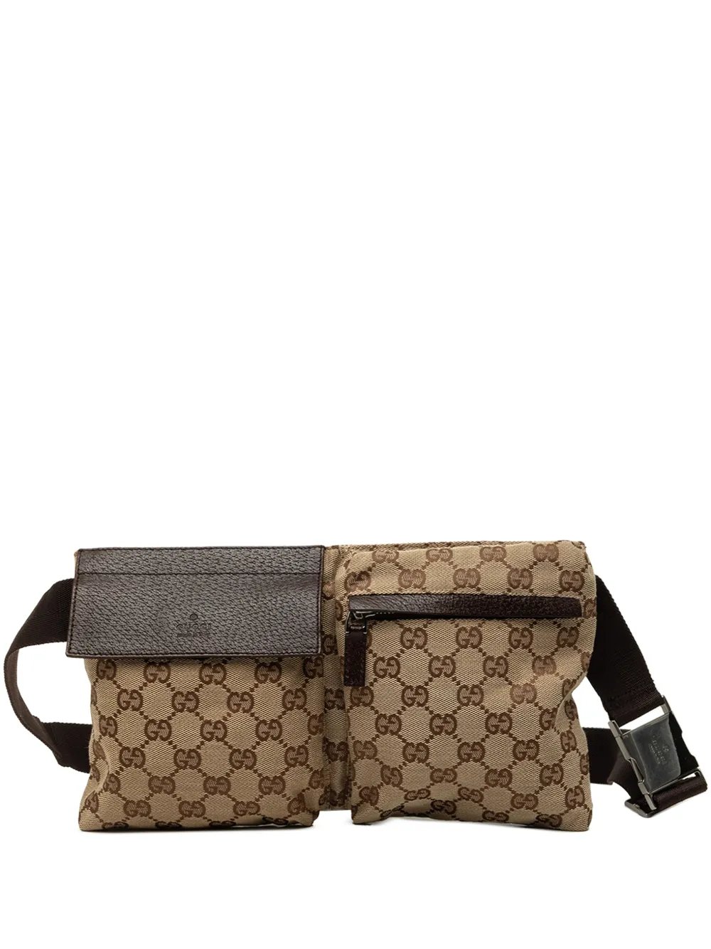 2000-2015 GG Canvas Double Pocket belt bag