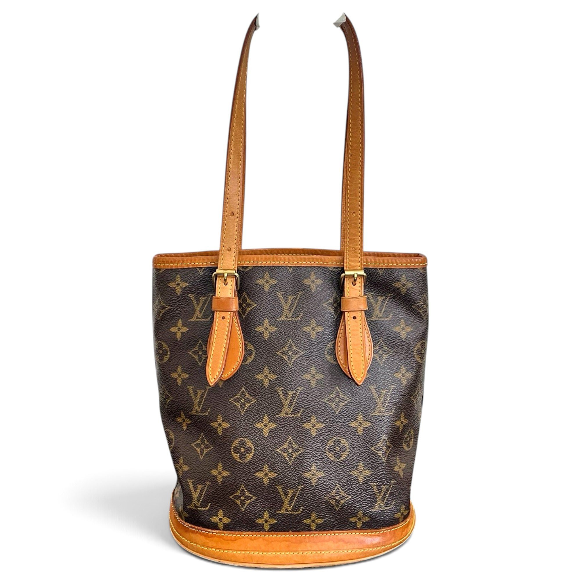 Bucket leather handbag