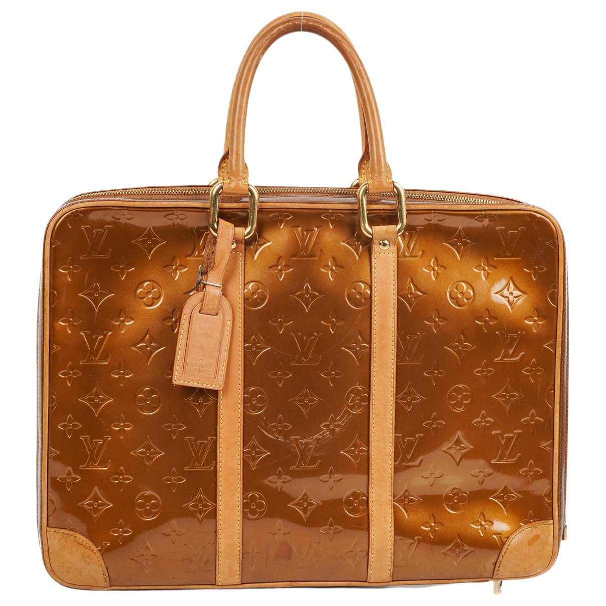 Porte Documents Voyage patent leather handbag