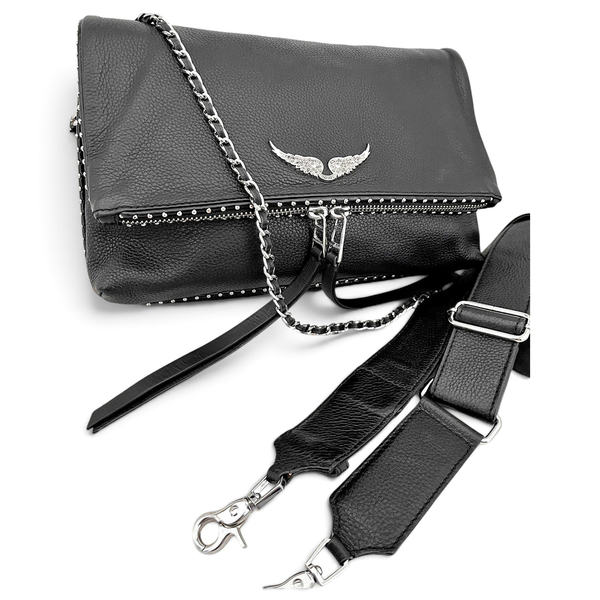 Rock leather crossbody bag