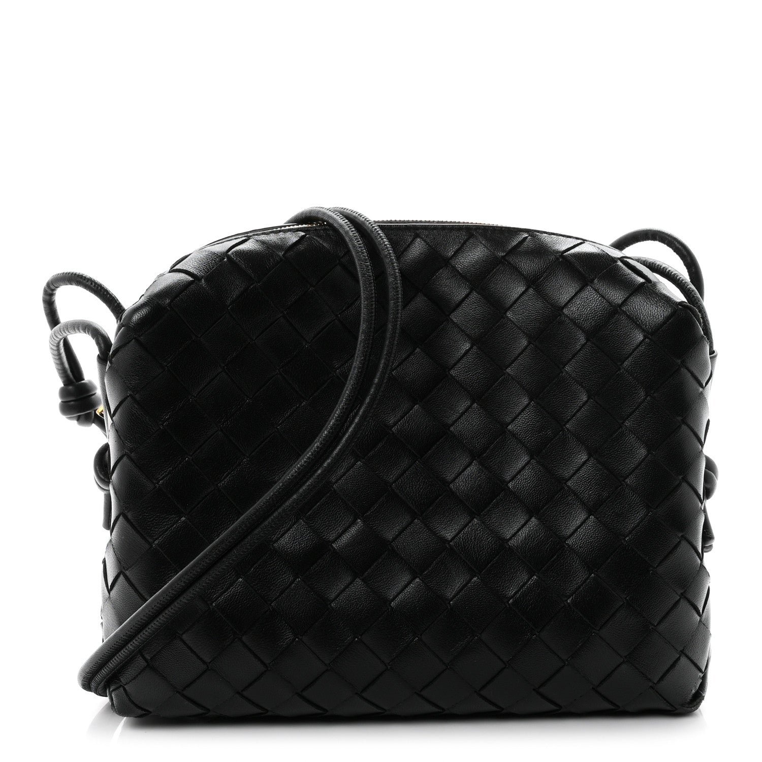 Bottega Veneta Nappa Intrecciato Small Loop Camera Bag Black
