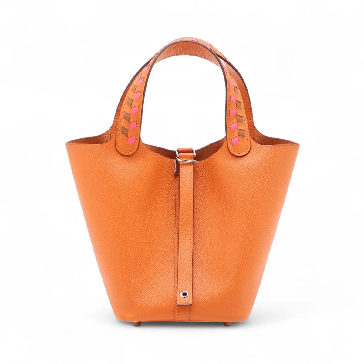 Hermès Picotin Lock 18 PM Tresage Veau Epsom Apricot x rose hazel x gold Silver