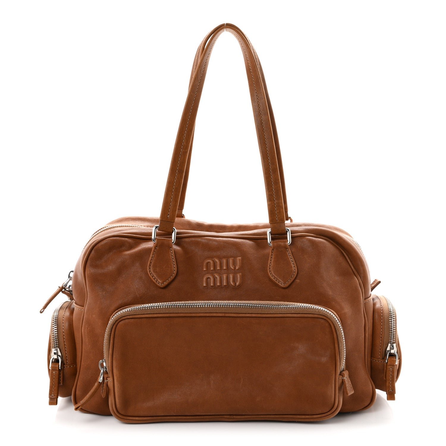 Miu Miu Nappa Aviator Pocket Top Handle Bag  Rovere
