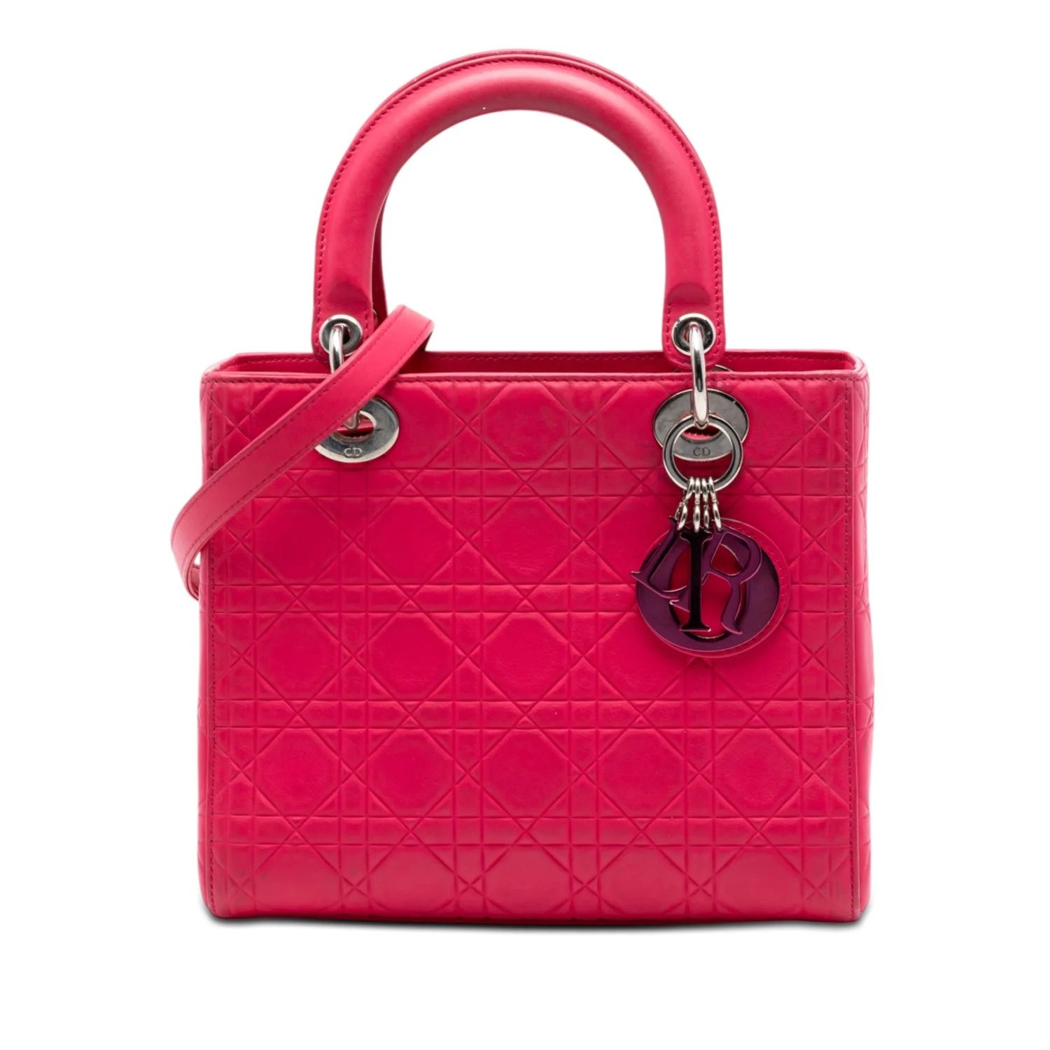 Medium Ultra Matte Calfskin Cannage Embossed Lady Dior