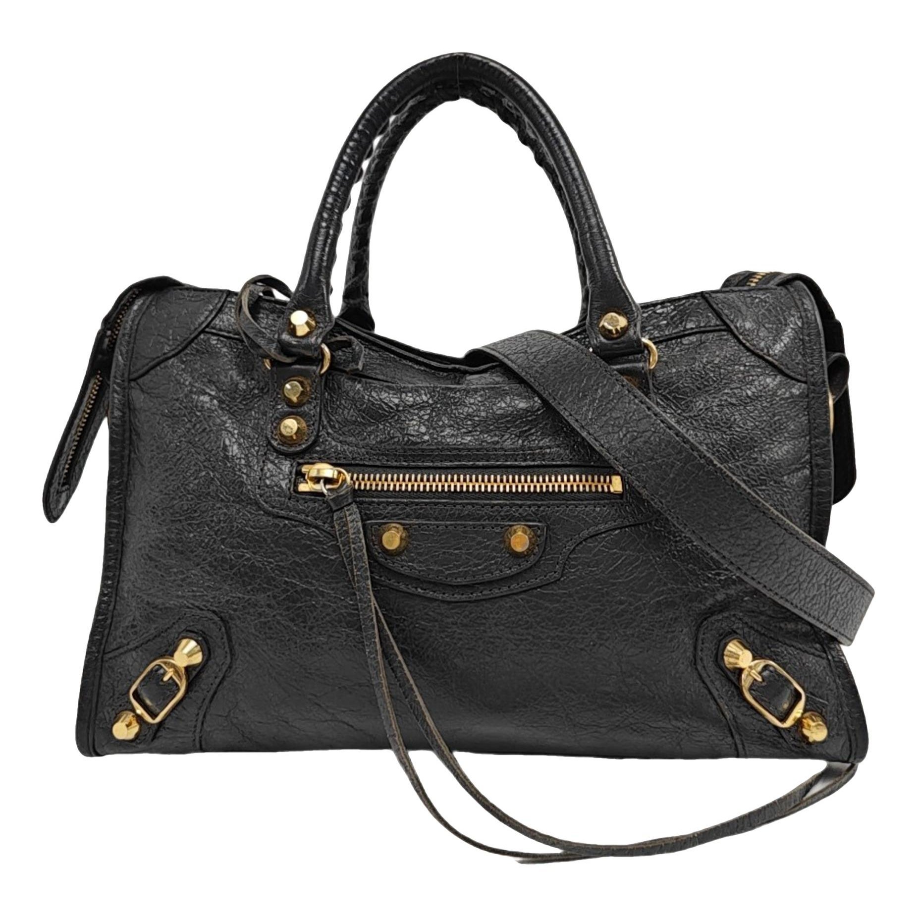 City leather handbag