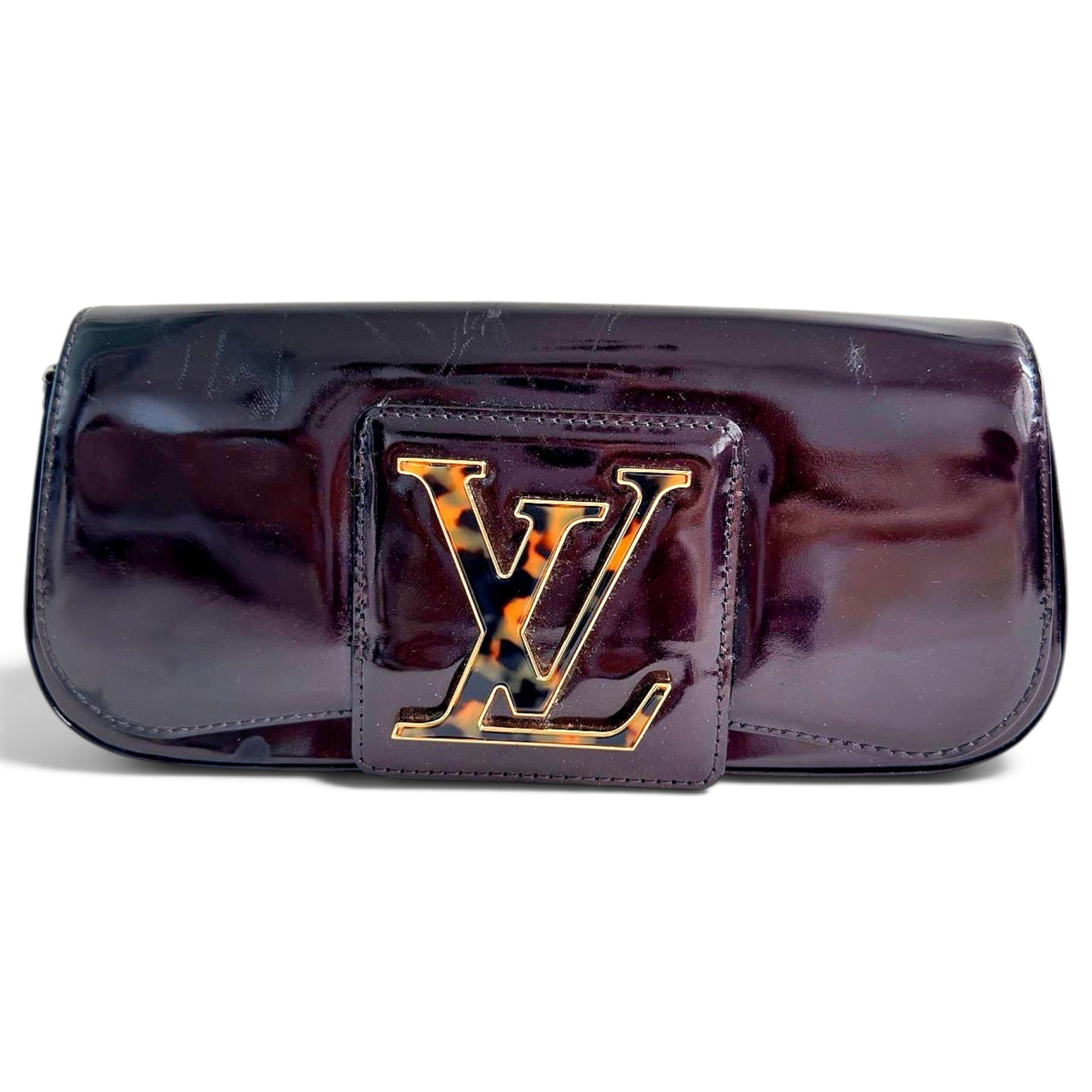Sobe patent leather clutch bag