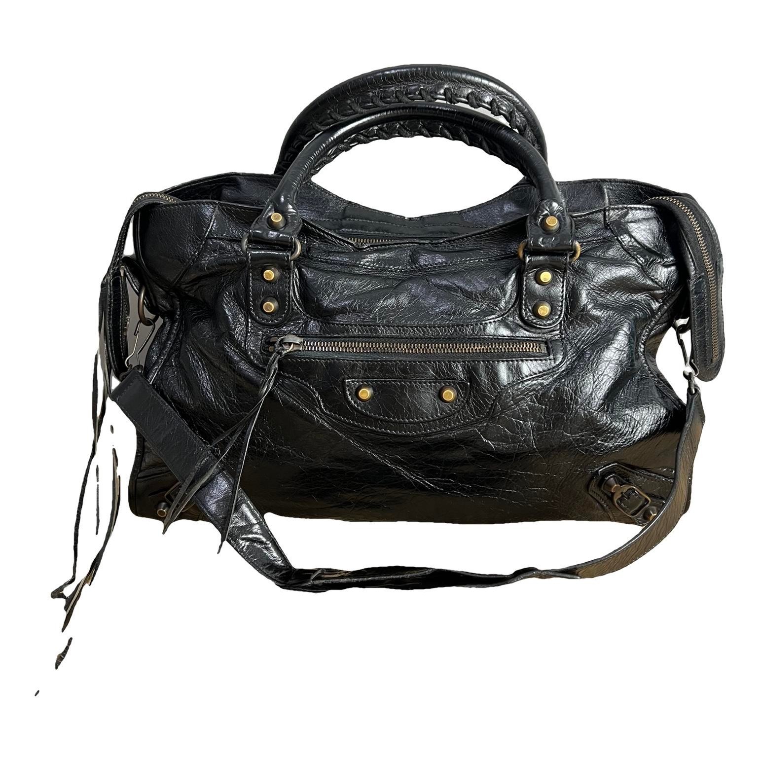 City leather handbag