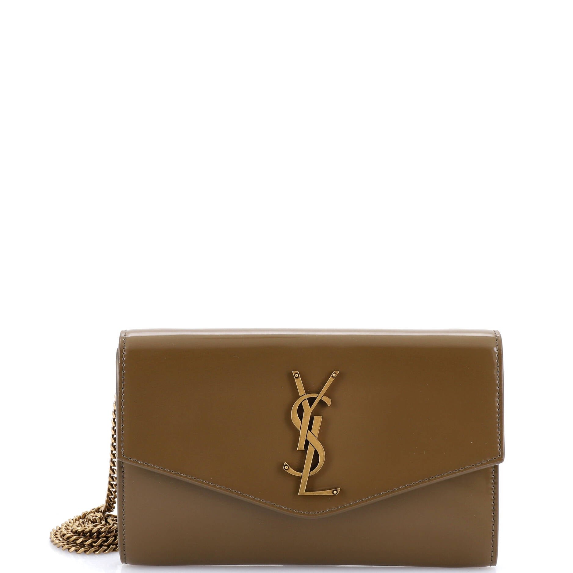 Saint Laurent Classic Monogram Wallet on Chain Patent Small
