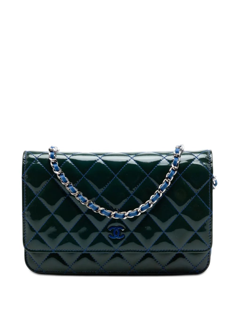 2012 CC Quilted Patent Incognito Wallet On Chain crossbody bag